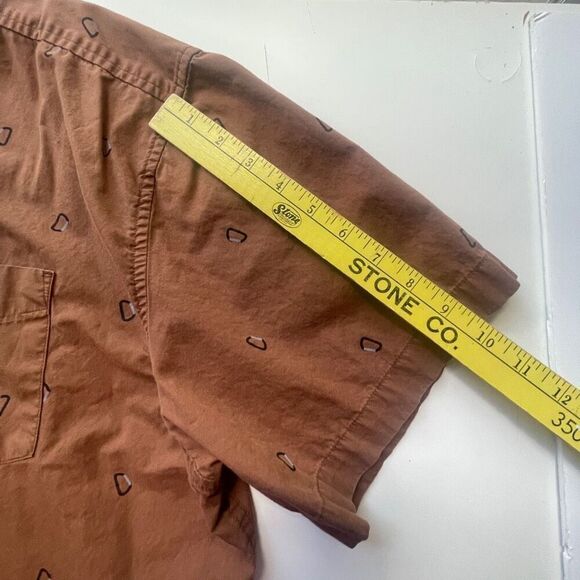 Prana Men's Broderick Slim Fit Short Sleeve Button-down Shirt Brown XXL - Picture 6 of 8